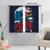 2pcs,2D Plane Printing Curtains&Window Treatment Surfing Santa & Reindeer Versatile Polyester Fabric (without Rod) Decorations