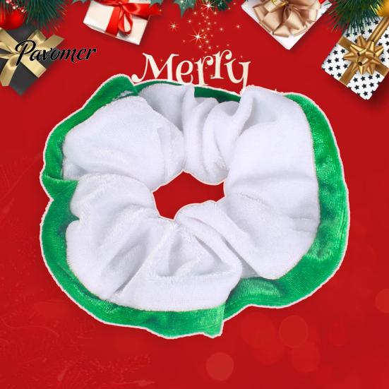 Soft Elastic Hair Bands for Women Christmas Velvet Scrunchies, Ties Girls, Lightweight Holiday Parties Contrast Color Ponytail Holder Accessories
