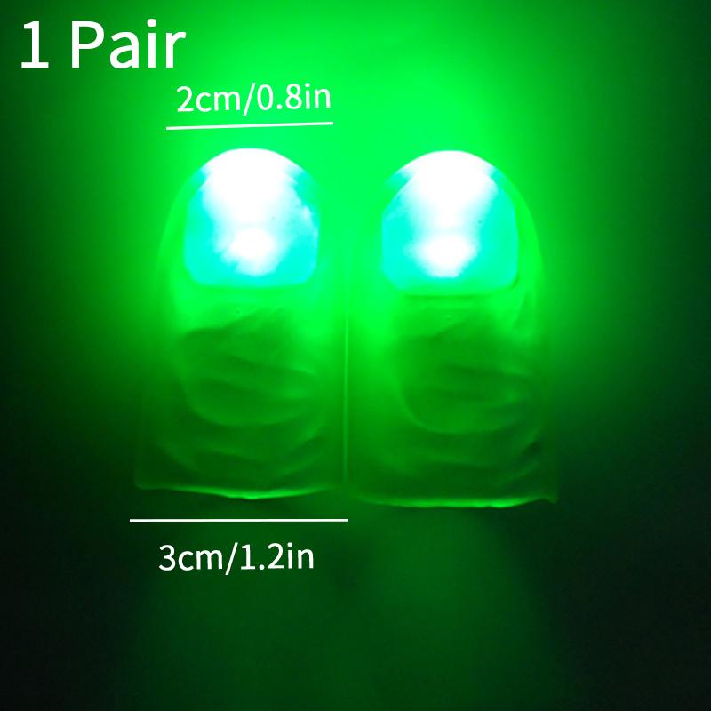 2pcs Thumb Finger Light Luminous Finger Light Magic Trick Props Halloween 2025 Decoration Glowing Fingers Glow In The Dark