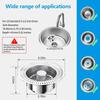 New Upgraded 3 In 1 Kitchen Sink Drain Strainer - Stopper Set Stainless Steel Kitchen Sink Stopper Up Anti-Clogging Sink Strain