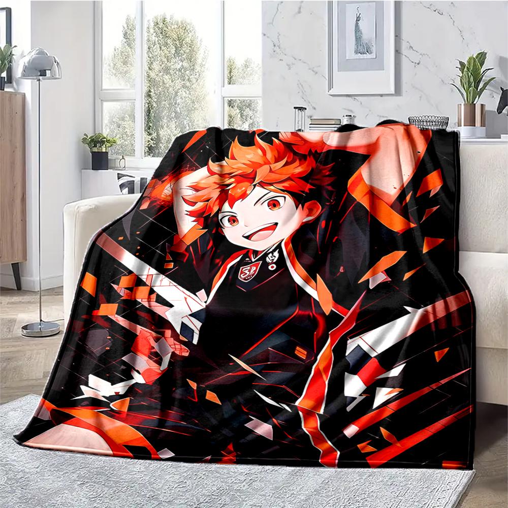 Haikyu Theme Printed Blanket - Perfect for Couch, Bed, Travel & Outdoor Use | Machine Washable, Cozy & Durable.