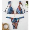 European And American Swimwear New Sexy Bikini Print Lace-Up High-End Hot Girl Clothing Pure Desire Swimsuit Women