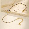 Evil Eye Anklet Bracelet for Women, 18K Gold Plated Stainless Steel, Adjustable Waterproof Evil Eye Jewelry