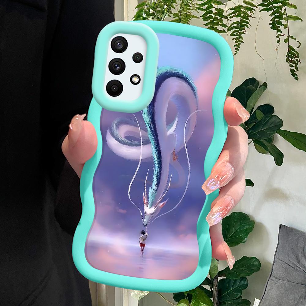 

Окрашенный узор Big Wave Edge Мягкий силиконовый материал Macaron чехол для телефона противоударный защитный резиновый чехол для Samsung Xiaomi Poco Redmi Xiaomi Poco C75 5G синий