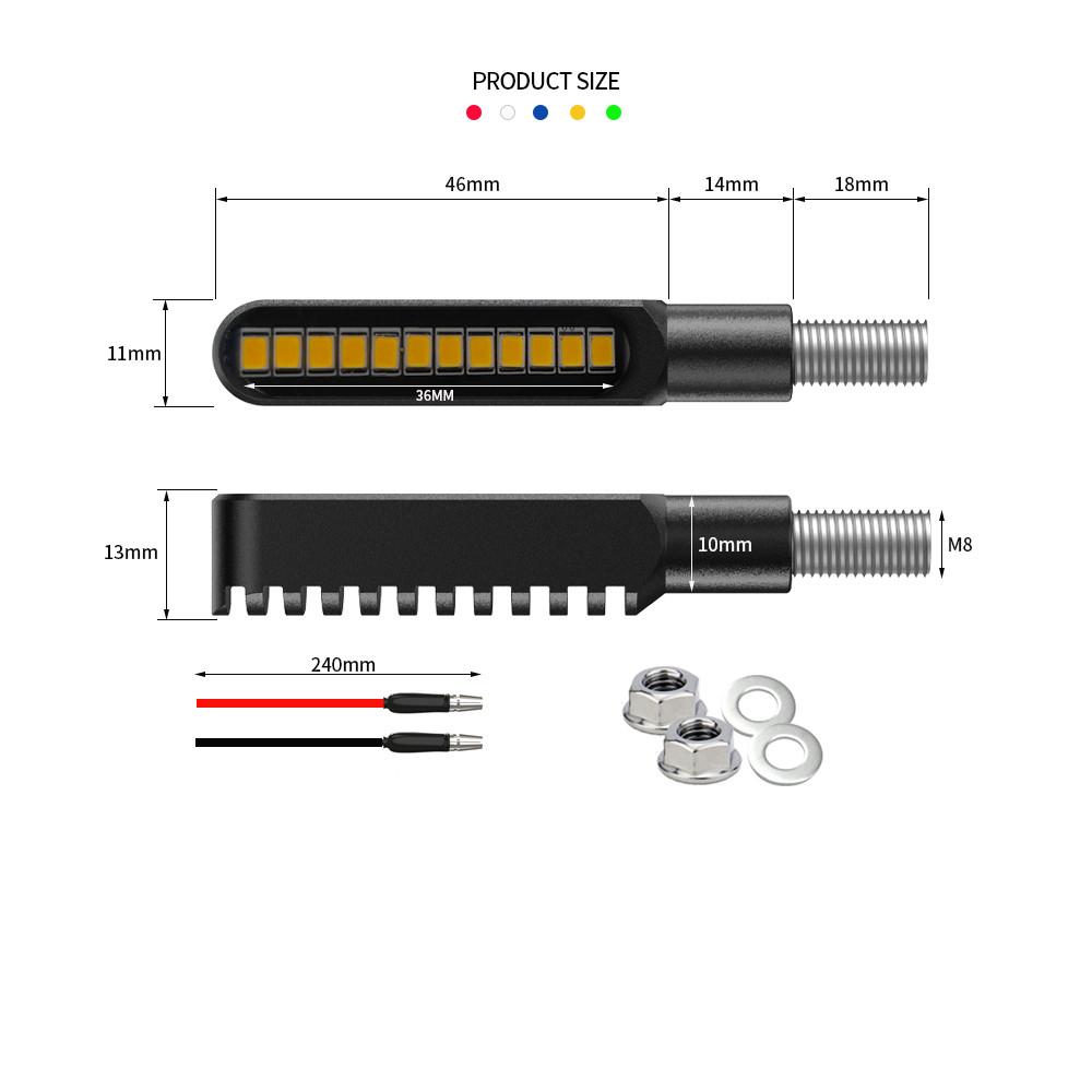 12V  LED Dynamic Flowing Moto Light Turn Signal Lights Indicators CNC Waterproof