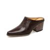 2024 New Spring Summer Leather Mules High Heels Women Shoes Pointed Toe Women Pumps Fashion Shoes for Women Ladies Shoes