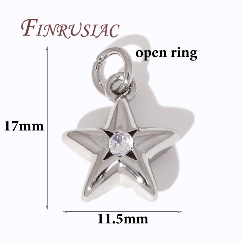 18K Goldplattierte Metall-Stern-Anhänger Zubehör Für Ohrringe, Messing mit Zirkon-Anhängern Für Armbänder DIY Schmuckherstellung Zubehör