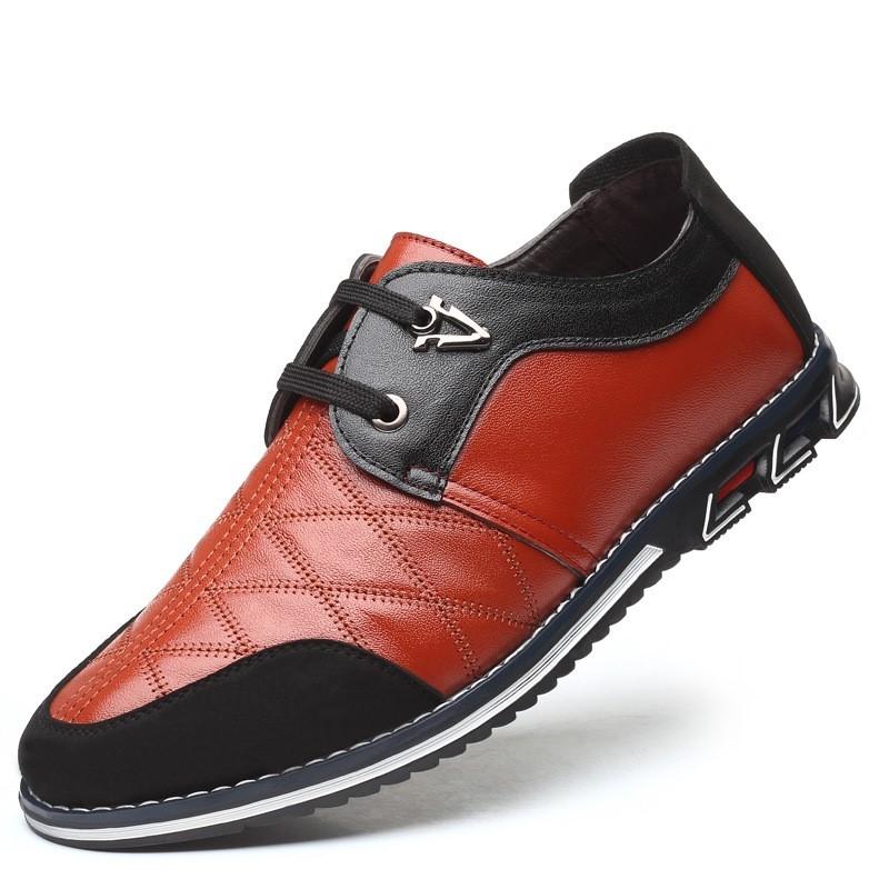 Męskie Skórzane Casualowe Buty Do Jazdy Sznurowane Modne Klasyczne Męskie Oddychające Trampki Zapatos De Hombre H211