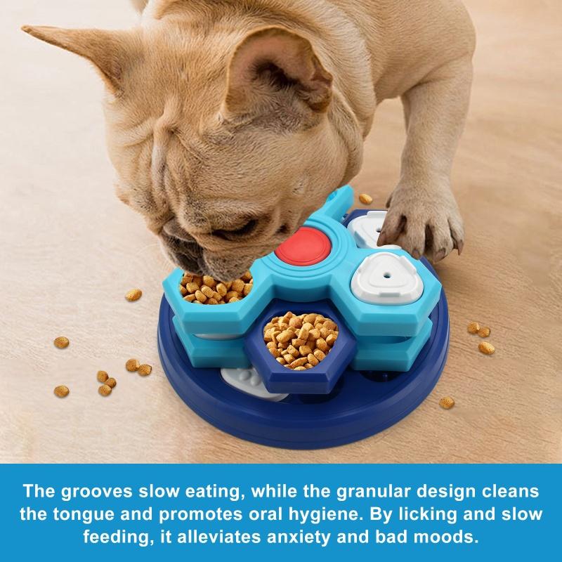 2-Layers Dog Puzzle Toy Slow Feeder Interactive Food Dispenser Anti-Choking Puppy IQ Enhancer Licking Plate Dog Tableware