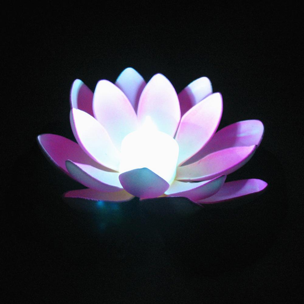 LED Light Simulation Lotus Garden Decoration Floating Lotus Flower Floral Lamp Floating Lotus Light Water Lily Fake Plant