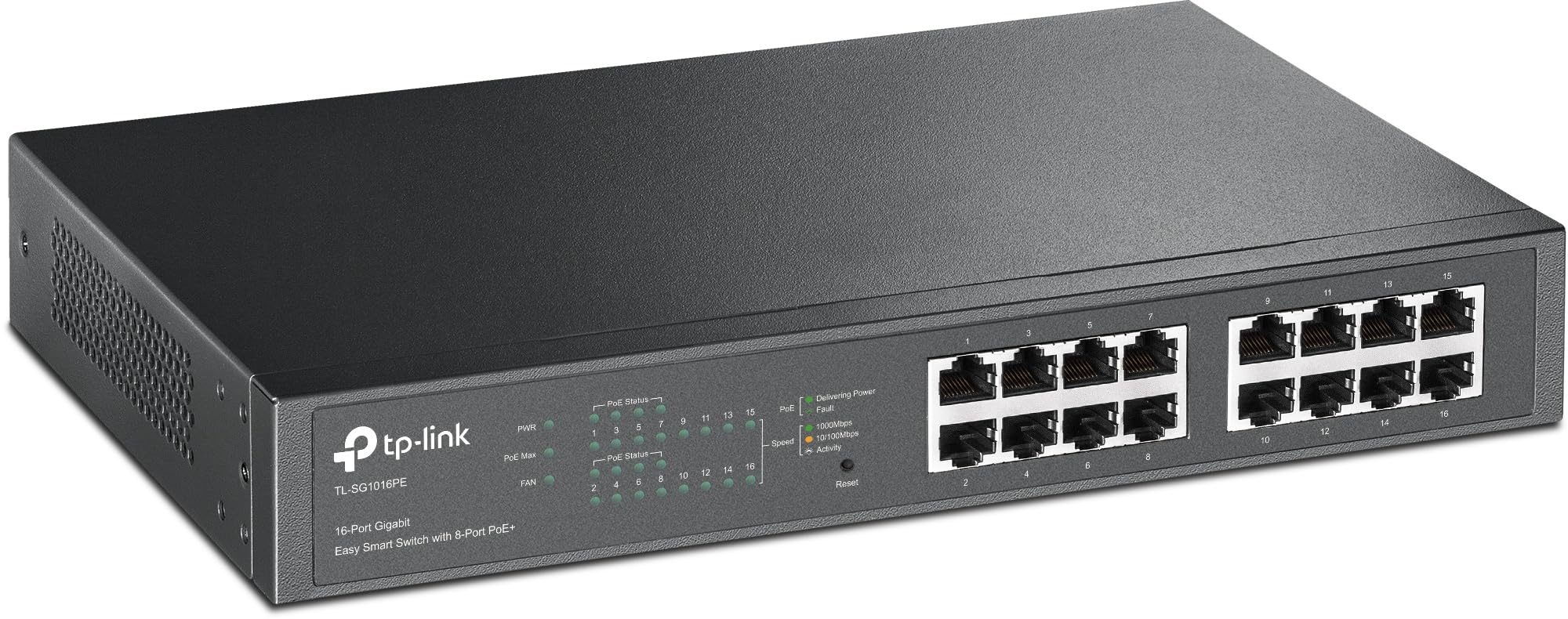 

Smart Switch Giga 16 Port 8 Port with Management Function Rack Mount 5 Year Warranty TP-Link PoE+ TL-SG1016PE