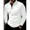 Men Autumn Winter Long Sleeve Spell Color Lapel Polo Shirt Men Business Casual Golf Polo Shirt