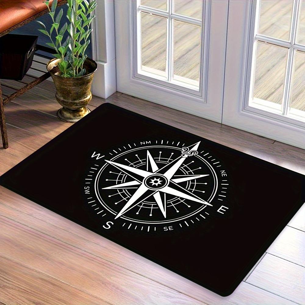Nautical Compass Doormat Anchor Rudder Printed Small Carpet Non-slip Water Bathroom Kitchen Doormat Home Decoration