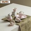 2pc/lot Hand-painted Cherry Blossoms Teacup Vintage Tea Bowl Tea Cup Set Tea-tasting Personal Cup Jianzhan Master Cups Gift 50ml