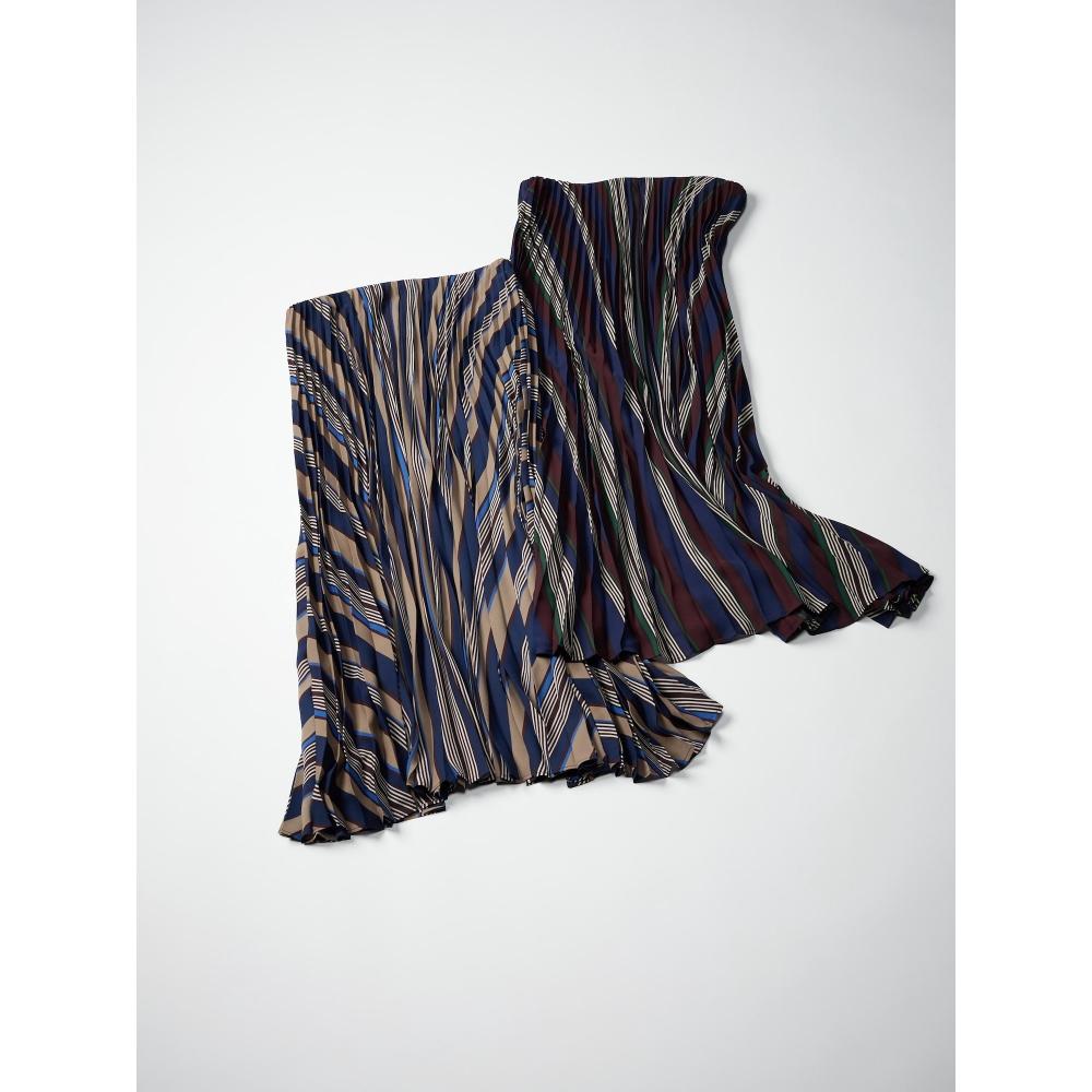 Uniqlo Pleated Long Skirt  Print 