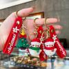 Creative Cute Christmas Keychain Santa Claus Snowman Elk Christmas Tree Pendant Cartoon Couple Car Backpack Hanging Decoration