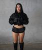 Dames Gotische Punk Uitgesneden Oogjes Eén Schouder Top & Short Set