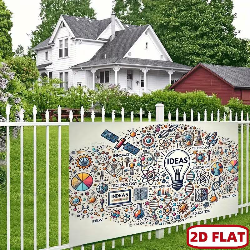 Creative Science Doodle Backdrop, Innovation & Education Photo Booth Banner