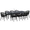 Garden Dining Set 9 pcs Black Poly Rattan