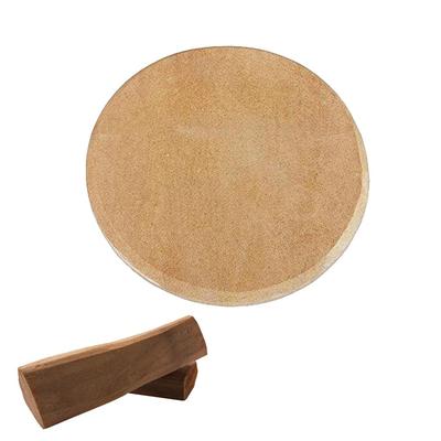 RSINC Sandalwood Rubbing Stone and Rolling Board Chandan Chakla for Paste Preparation | Traditional Rolling Pin & Board  (Brown, Pack of 1)