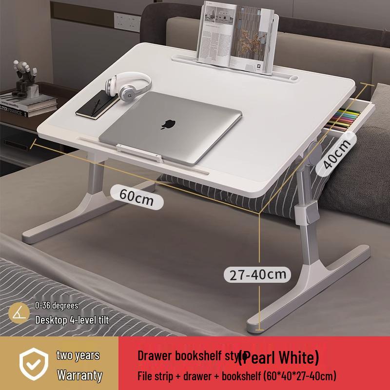 Adjustable Bedside Table: Folding Computer Desk for Student Dorms, Bedrooms, or Home Study