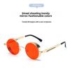 Versatile European-American Steampunk Metal Sunglasses with Spring Legs - Model 58028