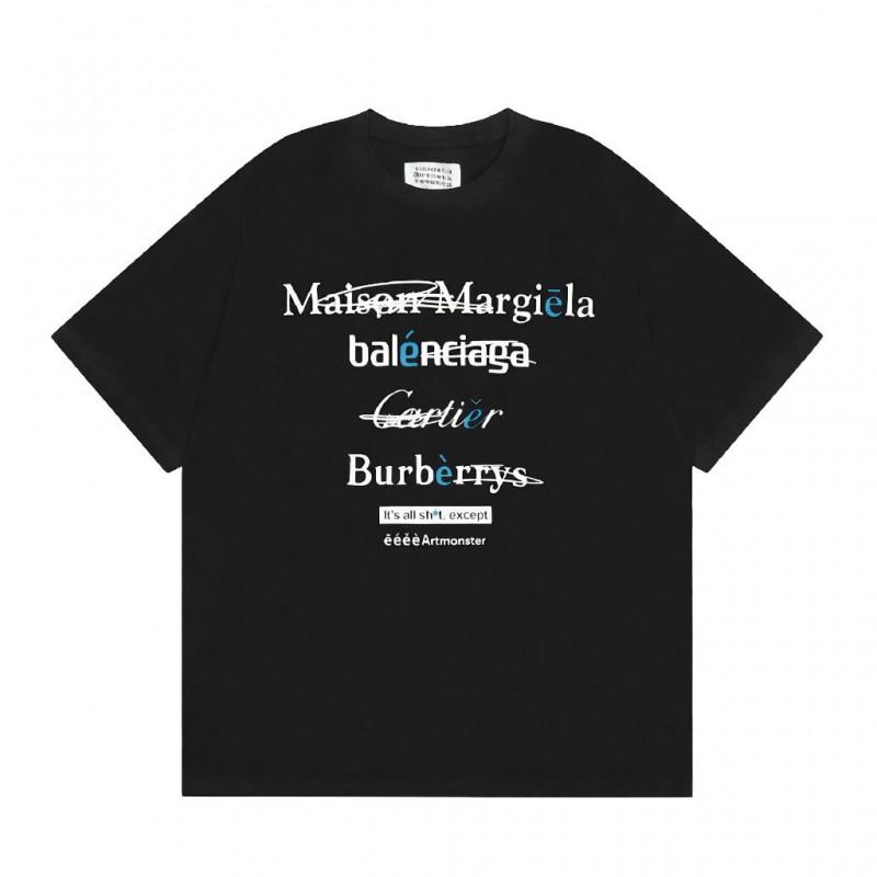 Digital Print MM6 Cotton T-Shirt Men Women Short Sleeve Casual Top 230g