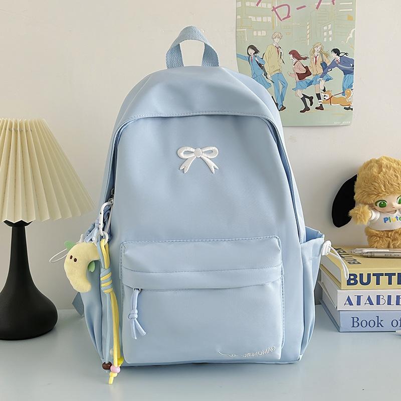 Schoolbag Wholesale High Value Bow Lightweight Small Backpack Japanese Ins Simple High School Student Schoolbag Versatile Backpack