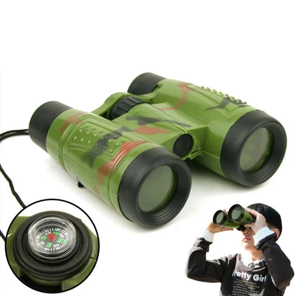6x30 Binoculars Telescope With Compass Mountaineering Natural Scenery Children Simulation CS Hunting Field Surviva Telescope