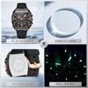 OLEVS Wristwatch Mens Analog Quartz Sports Black Silica Gel Belt Waterproof Watch Dial Silicone Chronograph