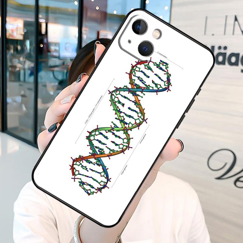 Retro DNA Wissenschaft Illustration Handyhülle Für iPhone 13 12 Mini 11 14 15 16 Pro Max Plus X XS Max XR Hülle Schale