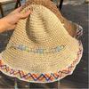 Ethnic Style Straw Hat Large Brim Sun Protection Hat Fashionable Fisherman's Hat  Vacation