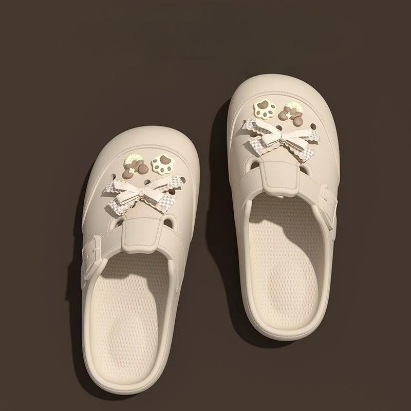 Fashion With Bow Thick Shoes Wholesale On Offer Original Waterproof Slides Promotion New Fashion 39 Women's Slippers and Ladies Sandals