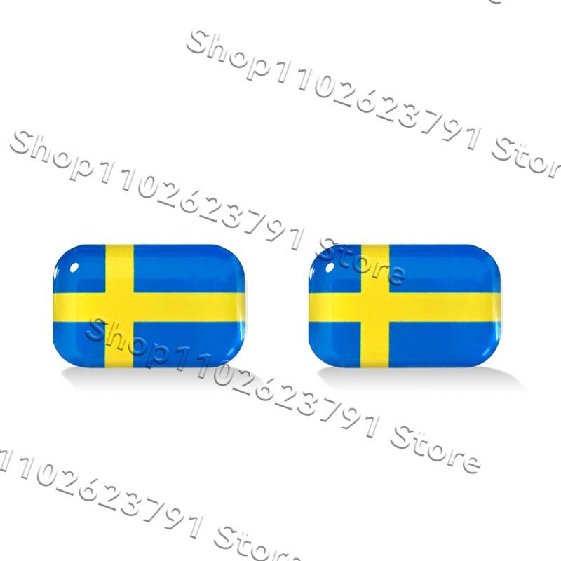 4 pièces Créatif 3D Époxy Silicone Drapeau Suédois Emblème Poignée de Porte de Voiture Autocollant Décoratif Pour Volvo XC40 XC60 XC90 V60 V40 S90 S60