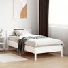 Maison Exclusive - White Bed Frame Without Mattress 75x190 Cm Solid Pine Wood