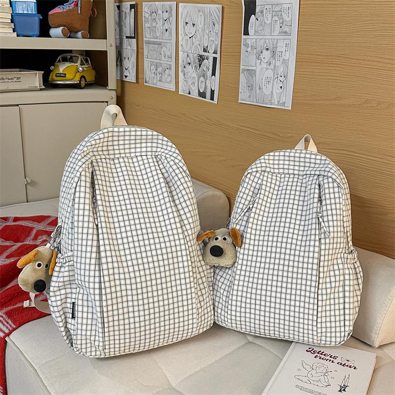 Plaid Women's College Style Backpack Large Capacity Junior Senior High School Student Schoolbag