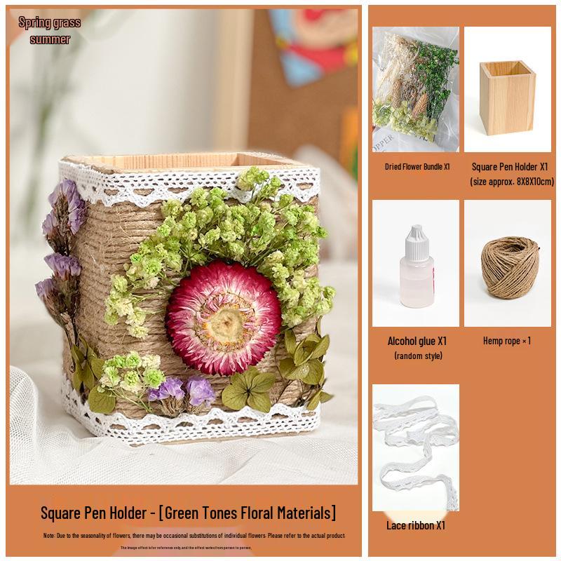 Preserved Flower Pen Holder DIY Kit - Mid-Autumn Festival Parent-Child Activity or Team Building