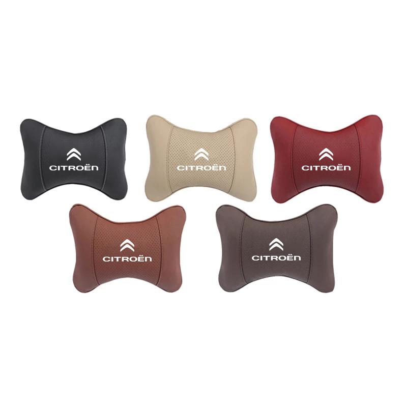 1Pcs Car Seat Headrest Auto Logo Neck Pillow For Citroen C4 C3 C2 C1 C5 DS3 Berlingo Xsara Grand Picasso Jumper Cactus Saxo