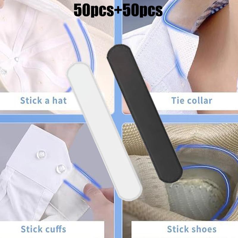 100Pcs Hat Liner Sweat Absorbing Pad Hat Liner Absorbent Sweat Pad Sweatband for Sports Running Cycling Hiking Golfing