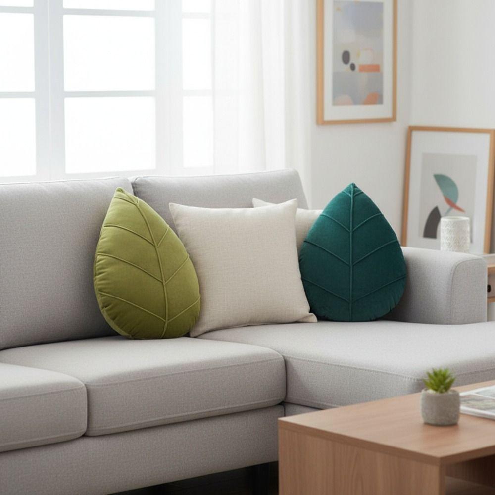 Nordic Style Leaf Shaped Pillow PP Cotton Filling Plush Toy Household Sofa Cushion  Bed Room