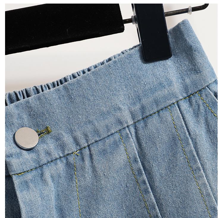 Plus Size Women's High Waist Denim A-Line Shorts - 200 lbs Summer Loose Fit Hot Pants