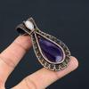 Amethyst Pendant Gemstone Jewelry, 999 Copper Wire Wrapped Pendant, Gift For Women Handmade Pendant