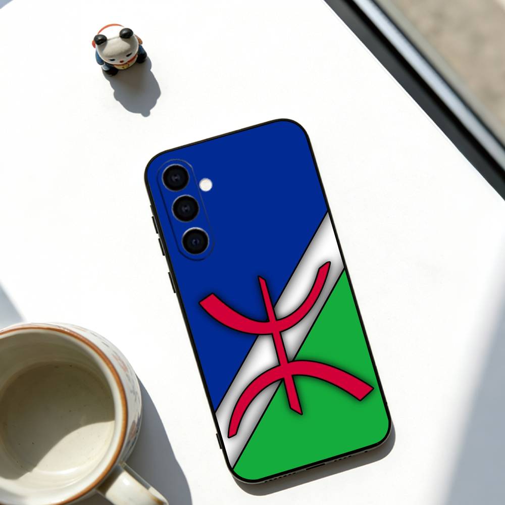 

Amazigh flag Phone Case Black Silicone Soft For Samsung Galaxy A73,A72,A71,A70,A53,A52,A51 Samsung a11
