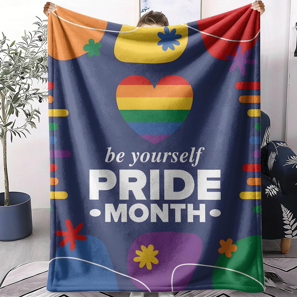 Pride Month Throw Soft Flannel Throw Summer AC Blanket Lightweight Cool Nap Blanket for Sofa Bed Couch Travel 75X95CM