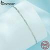 BAMOER Solid 925 Silver Square Chain Bracelets for Women, White Gold Plated Handmade Basic Bracelets Birthday Gift