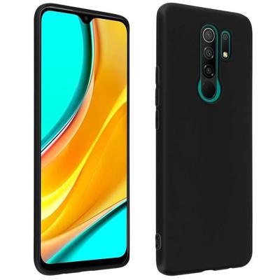 Protective Case - E.F.CONNECTION - Redmi 9 - High Resistance Silicone - Black - Flexible