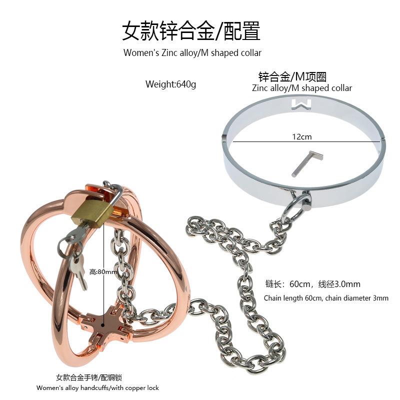 One-Piece Collar Bracelet Integrated Sexy Necklace Chain Cross Ring SM Adult Product Sex Tools