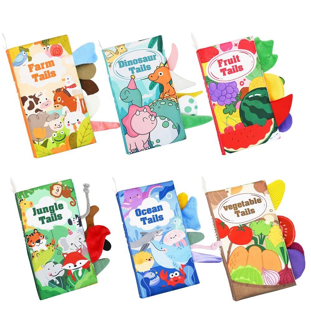 3D Animal Tail Cloth Book Washable Cloth Book Toys Creative Crispy Cloth Book  0-36 Months