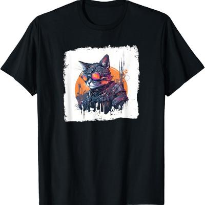Cyberpunk Kitty - A Futuristic Kitten Design T-Shirt