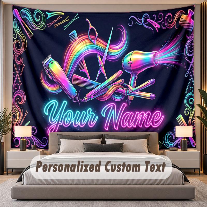 Salon de bărbierit (135) Temă Tapiserie Personalizată Nume Personalizat Text Tapiserie de Agățat pe Perete Decorațiune Fundal Casă
